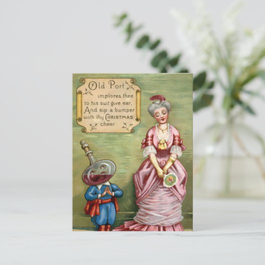 Viktorianische Weihnachtskarte Postkarte (Stehend Vorderseite)