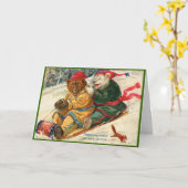 Viktorianische Weihnachtskarte Rodelbären im Schne Karte (Gelbe Blume)