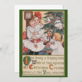 Viktorianische Weihnachtskarte, viktorianisch, Vin Dankeskarte (Vorne/Hinten)