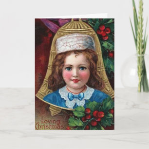 Viktorianische Weihnachtskarte Zwei Feiertagskarte