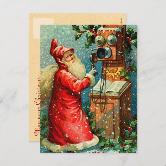 Viktorianische Weihnachtskarten Feiertagspostkarte (Vorne/Hinten)