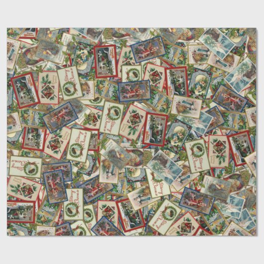 Viktorianische Weihnachtskarten Geschenkpapier (Flach)