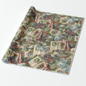 Viktorianische Weihnachtskarten Geschenkpapier (Ungerollt)