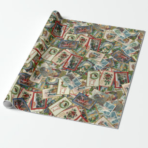 Viktorianische Weihnachtskarten Geschenkpapier