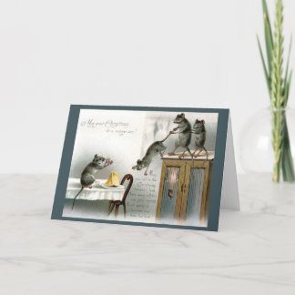 Viktorianische Weihnachtskarten Mäuse Genießen Fei Karte