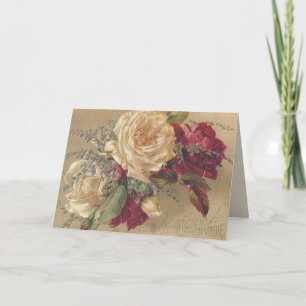 Viktorianische Weihnachtskarten-Rose Feiertagskarte