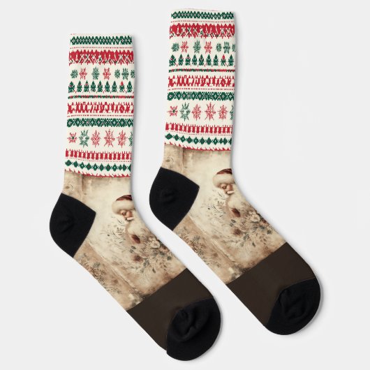 Viktorianische Weihnachtskartenart Socken (Rechts)