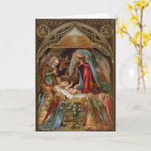 Viktorianische Weihnachtskartenkrippe Karte (Gelbe Blume)