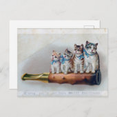 Viktorianische Weihnachtskatzen Feiertagspostkarte (Vorne/Hinten)