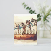 Viktorianische Weihnachtskatzen Feiertagspostkarte (Stehend Vorderseite)