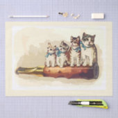 Viktorianische Weihnachtskatzen Seidenpapier (Handwerk)