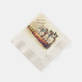 Viktorianische Weihnachtskatzen Serviette (Ecke)