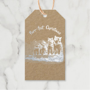 Viktorianische Weihnachtskatzen - silber Geschenkanhänger