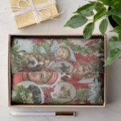 Viktorianische Weihnachtskatzen und Hunde-Brustkol Seidenpapier (Geschenk)