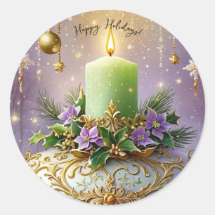 Viktorianische Weihnachtskerze Runder Aufkleber