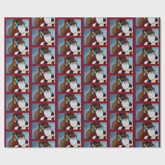 Viktorianische Weihnachtsklausel Geschenkpapier (Flach)