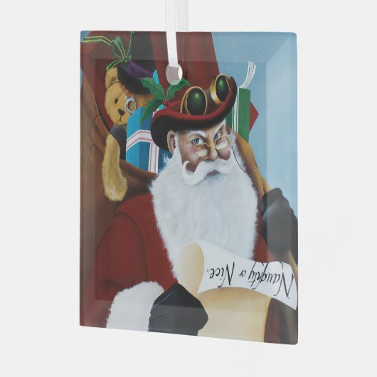 Viktorianische Weihnachtsklausel Ornament Aus Glas (Vorderseite links)