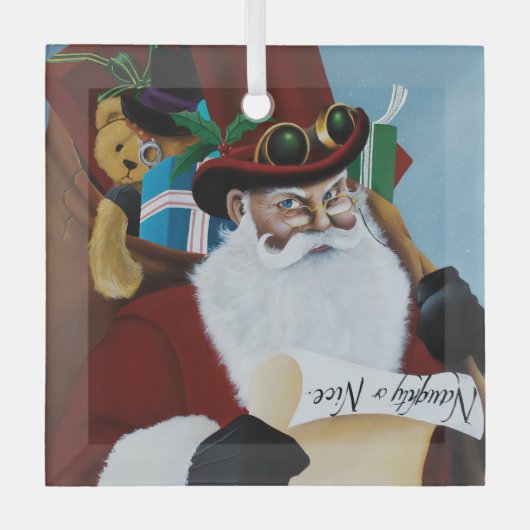 Viktorianische Weihnachtsklausel Ornament Aus Glas (Vorderseite)