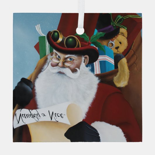 Viktorianische Weihnachtsklausel Ornament Aus Glas (Rückseite)