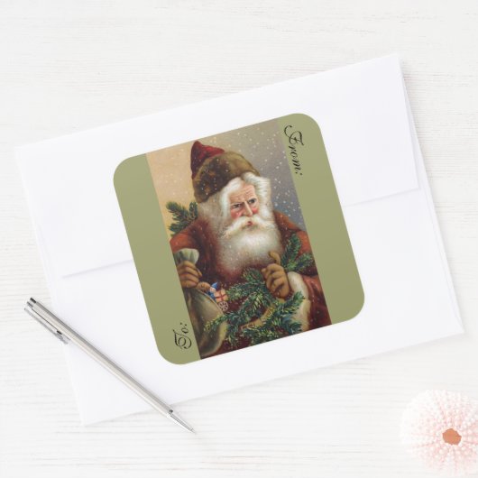 Viktorianische Weihnachtskleber Quadratischer Aufkleber (Umschlag)