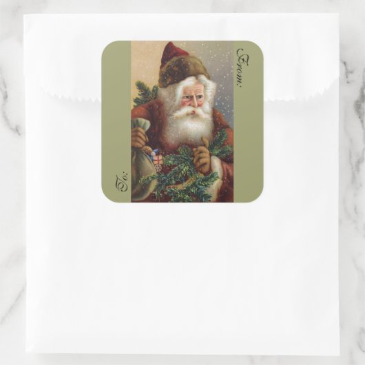 Viktorianische Weihnachtskleber Quadratischer Aufkleber (Tasche)