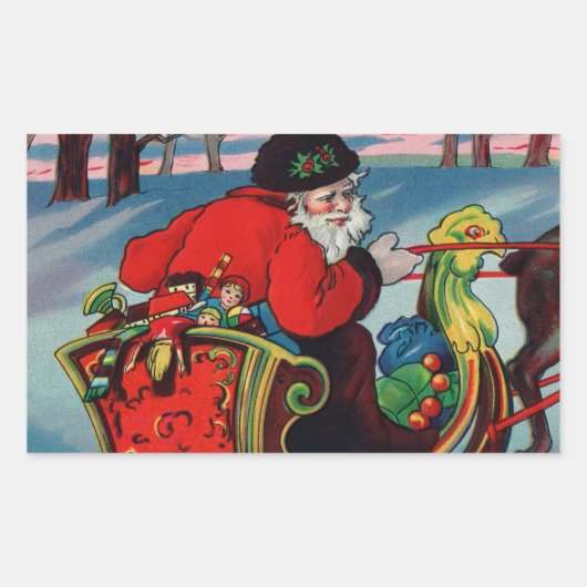 Viktorianische Weihnachtskleber Rechteckiger Aufkleber (Vorderseite)