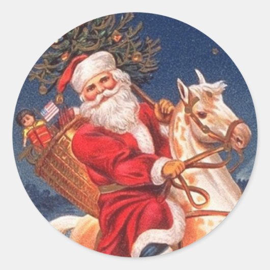 Viktorianische Weihnachtskleber Runder Aufkleber (Vorderseite)