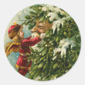 Viktorianische Weihnachtskleber Runder Aufkleber (Vorderseite)
