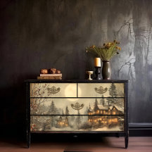 Viktorianische Weihnachtslandschaft Dekoupage druc