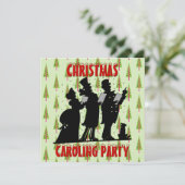 Viktorianische Weihnachtslieder-Party Einladung (Stehend Vorderseite)