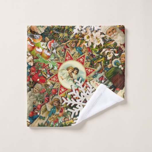 Viktorianische Weihnachtsmahlzeit Badhandtuch Set (Waschlappen)