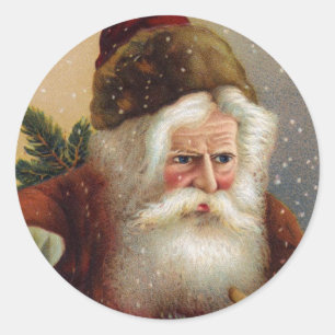Viktorianische Weihnachtsmann-Aufkleber Runder Aufkleber
