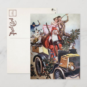 Viktorianische Weihnachtsmann-Fahrpostkarte Postkarte