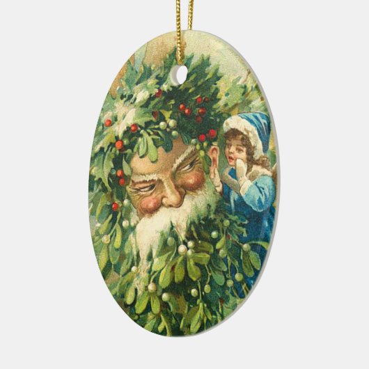 Viktorianische Weihnachtsmann-Verzierung Keramik Ornament (Links)