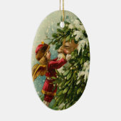 Viktorianische Weihnachtsmann-Verzierung Keramikornament (Rechts)