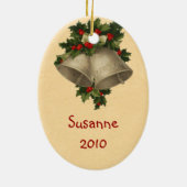 Viktorianische Weihnachtsmann-Verzierung Keramikornament (Hinten)