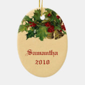 Viktorianische Weihnachtsmann-Verzierung Keramikornament (Hinten)