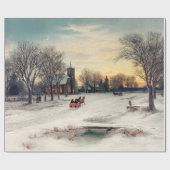 Viktorianische Weihnachtsnachtsnacht Geschenkpapier (Flach)