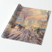 Viktorianische Weihnachtsnachtsnacht Geschenkpapier (Ungerollt)