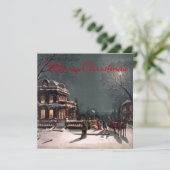 Viktorianische Weihnachtsnachtsnacht Karte (Stehend Vorderseite)