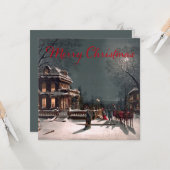 Viktorianische Weihnachtsnachtsnacht Karte (Vorderseite/Rückseite Beispiel)