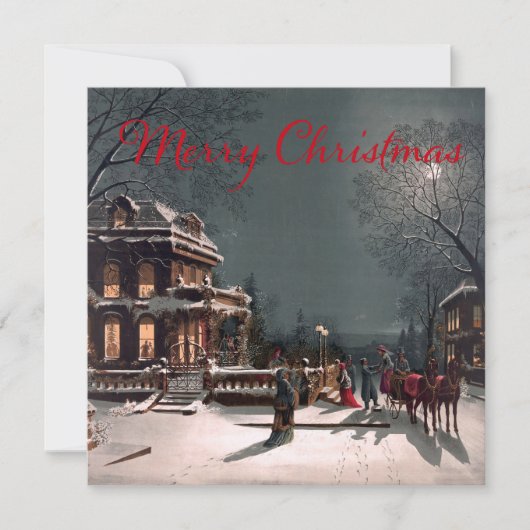 Viktorianische Weihnachtsnachtsnacht Karte (Vorderseite)