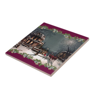 Viktorianische WeihnachtsParty-Fliese Fliese