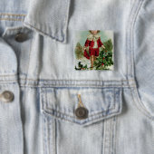 Viktorianische Weihnachtspostkarte, die einen Button (Beispiel)