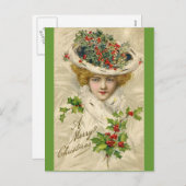 Viktorianische Weihnachtspostkarte Feiertagspostkarte (Vorne/Hinten)