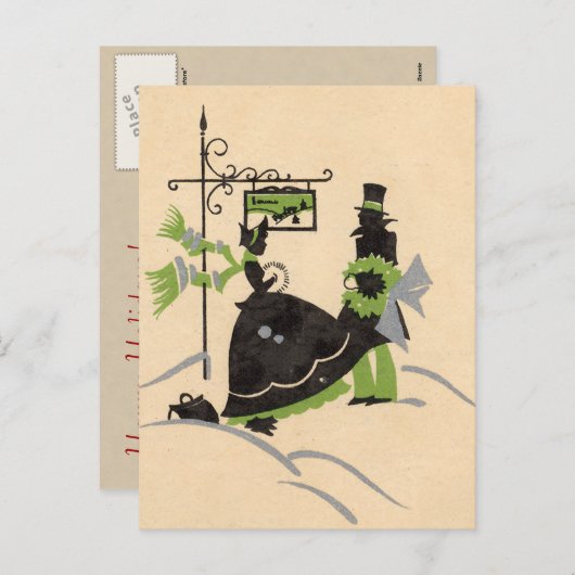 Viktorianische Weihnachtspostkarte Feiertagspostkarte (Vorne/Hinten)