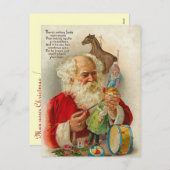 Viktorianische Weihnachtspostkarten Feiertagspostkarte (Vorne/Hinten)