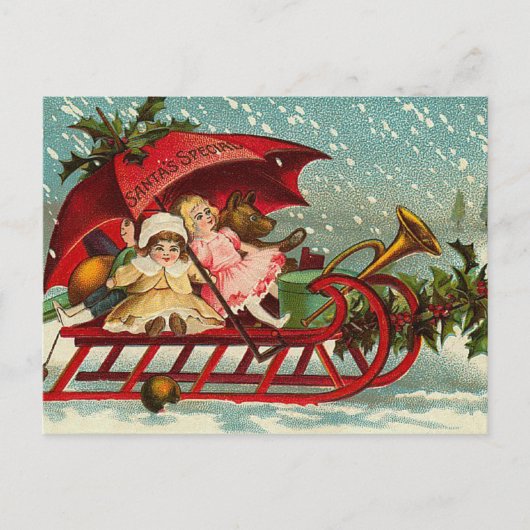 Viktorianische Weihnachtspostkarten Feiertagspostkarte (Vorderseite)