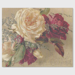 Viktorianische Weihnachtsrosen Geschenkpapier