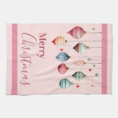 Viktorianische Weihnachtsschmuck Rosa Geschirrtuch (Horizontal)